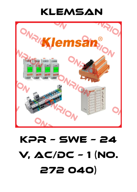KPR – SWE – 24 V, AC/DC – 1 (No. 272 040) Klemsan